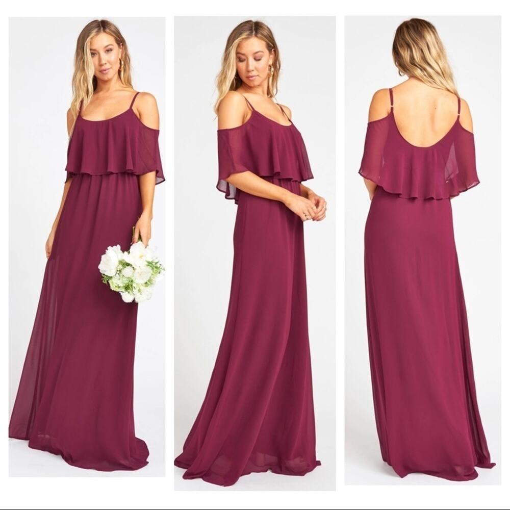 Show Me Your MuMu Caitlin Cold Shoulder Gown Red Cherry Red NEW